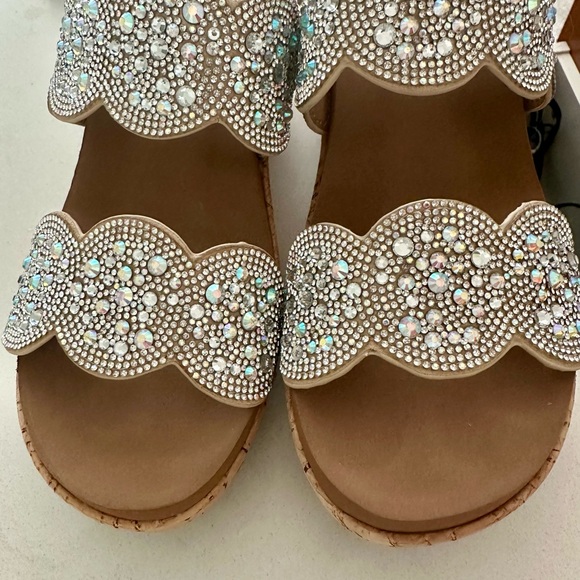 Corkys Rhinestone Embellished Sandals - Tan - Picture 2 of 4